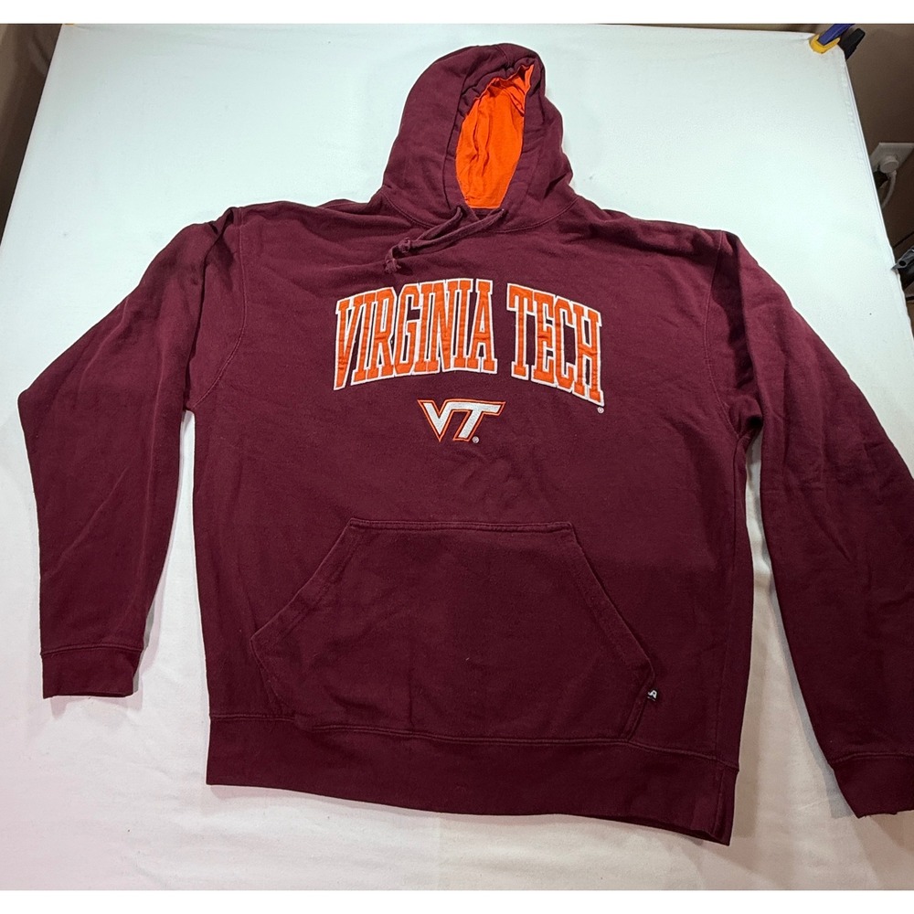 Virginia Tech Hokies Hoodie Maroon Orange XXL Mens VT Sweatshirt